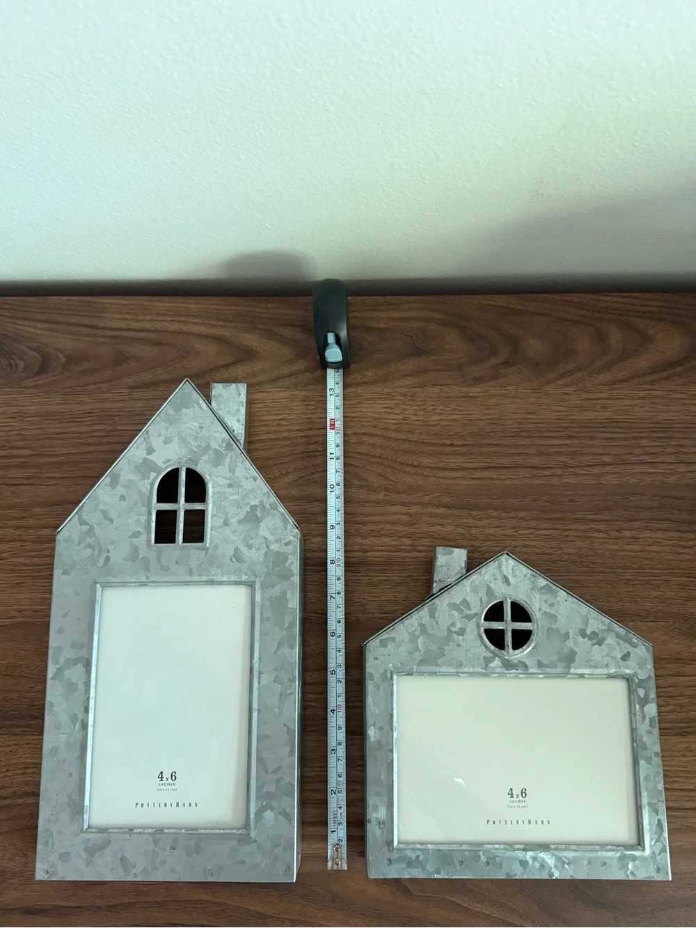 Pottery Barn Galvanized House Frames Set of 4 Holiday Farmhouse Cottage Decor